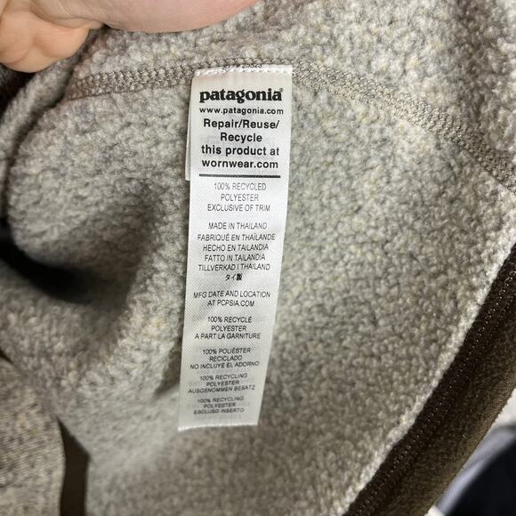 Patagonia Men's Medium Better Sweater 1/4 Zip 25523 Bleached Stone Pale Khaki - Picture 4 of 6